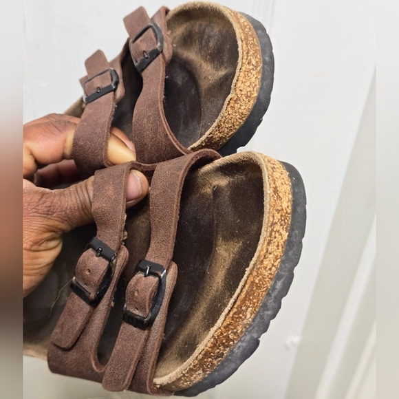 Birkenstock Leather Slip On Sandals Size 38🌴✌️ - Picture 4 of 11